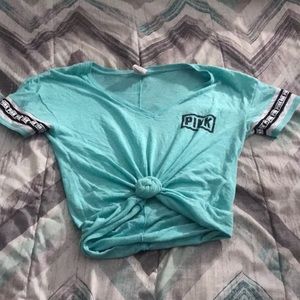 aqua blue PINK t-shirt